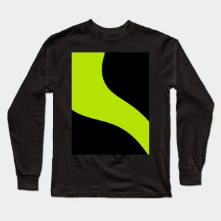 Simple Waves in Lime Green Long Sleeve T-Shirt